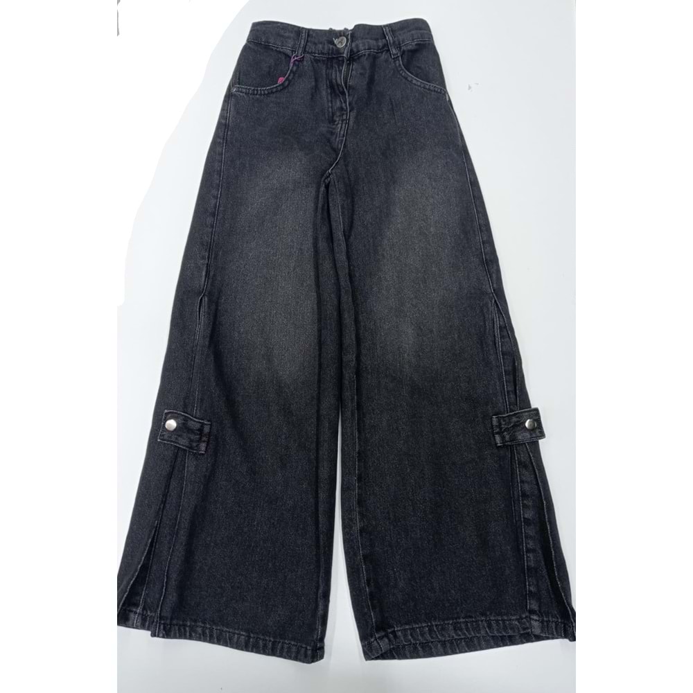 240693CEMİX KİDS KIZ 10/15 YAŞ YANLARI ÇITÇILI PANTOLON - FÜME - 11-12 YAŞ