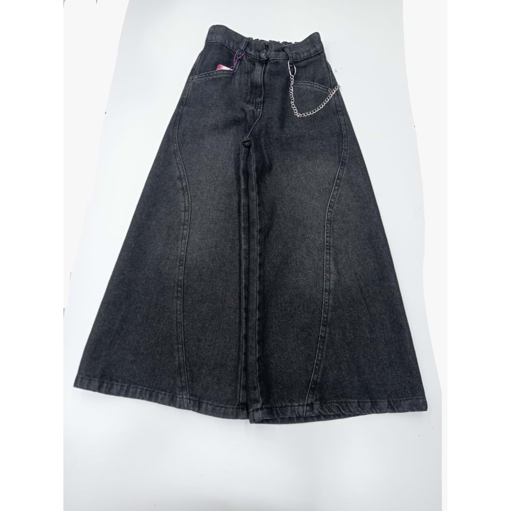 241261CEMİX KİDS 2122/2-KIZ 4/10 YAŞ ZİNCİR DETAYLI PANTOLON - FÜME - 7-8 YAŞ