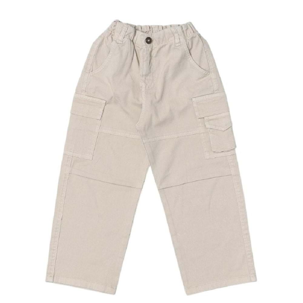 421651 BAGGY KETEN PANTOLON 8Y,9Y,10Y,11Y Erkek - KREM - 10-11 YAŞ