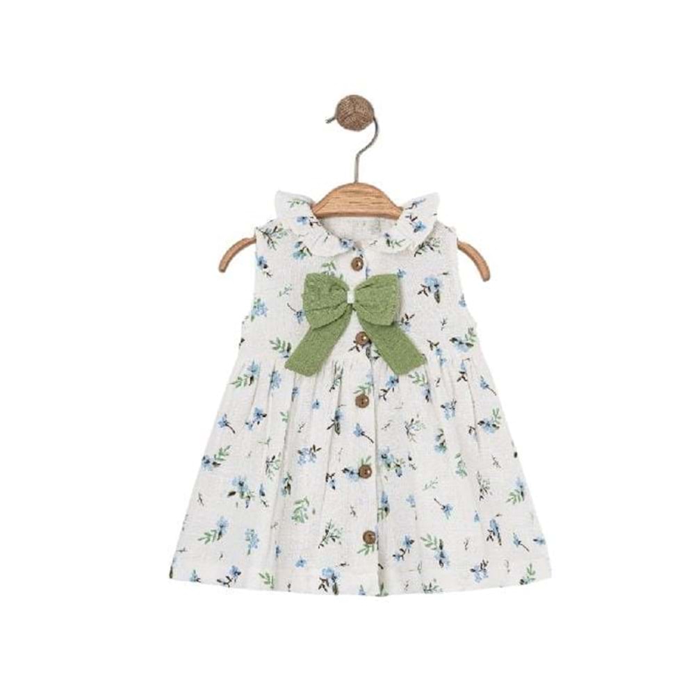 425325 Önden Açık Elbise 6 Ay,9 Ay,12 Ay,18 Ay,2Y Kız - YEŞİL - 9 AY