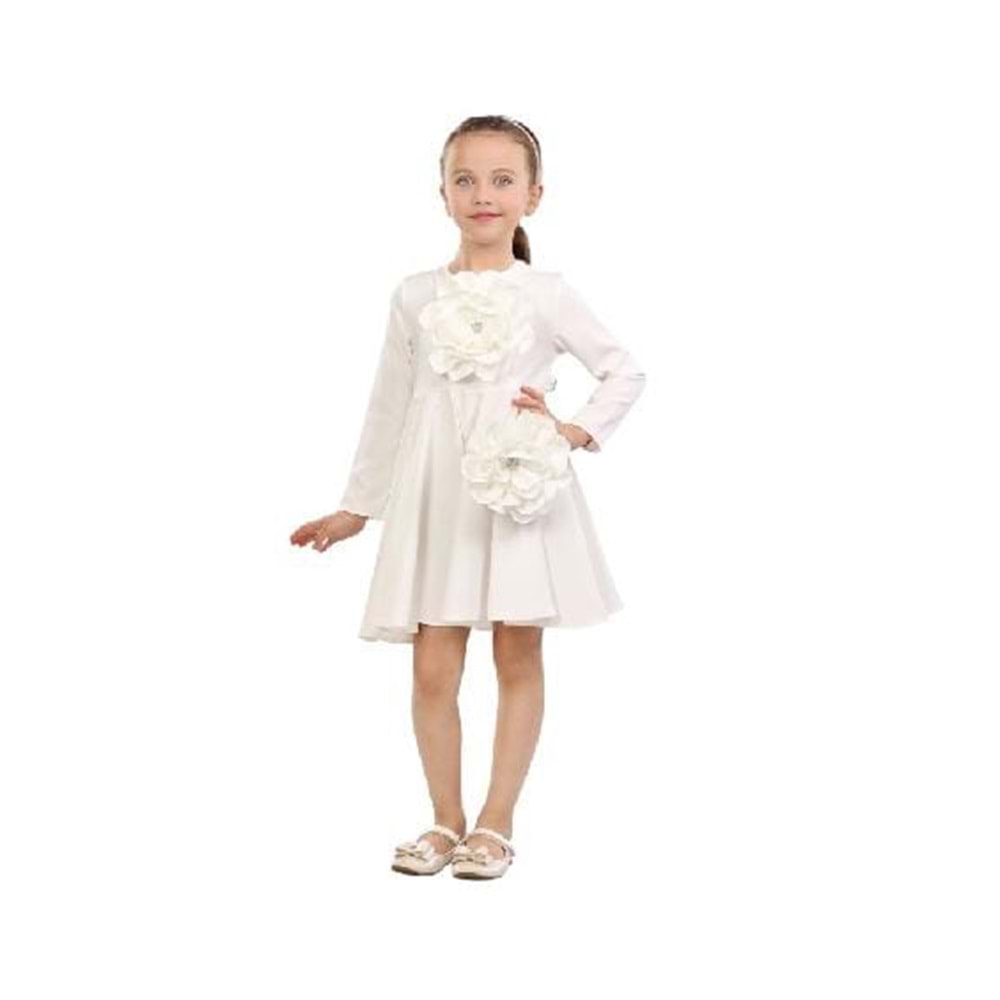 426265 Güllü Çantalı Elbise 7Y,8Y,9Y,10Y Kız - HAKİ - 8-9 YAŞ