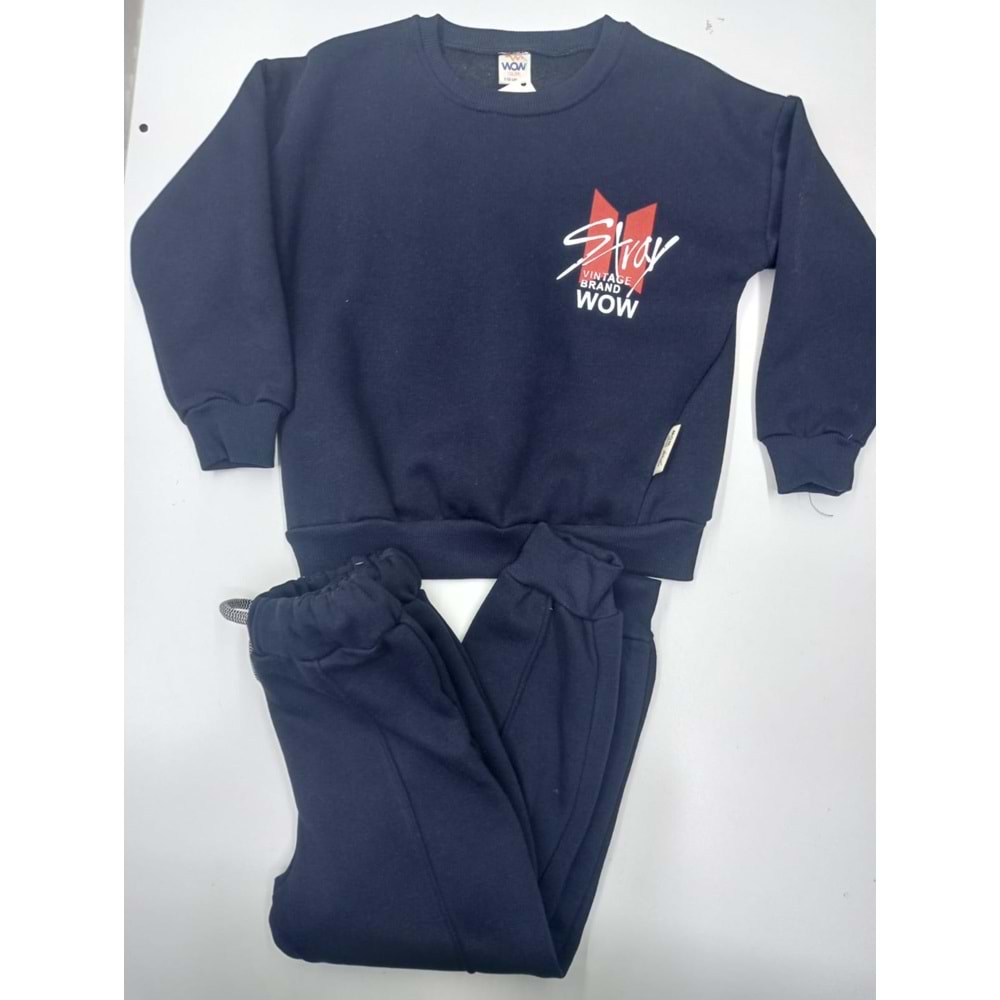 415421 Armalı Wow Baskılı Erkek Takım 5Y,6Y,7Y,8Y Erkek - LACİVERT - 5-6 YAŞ