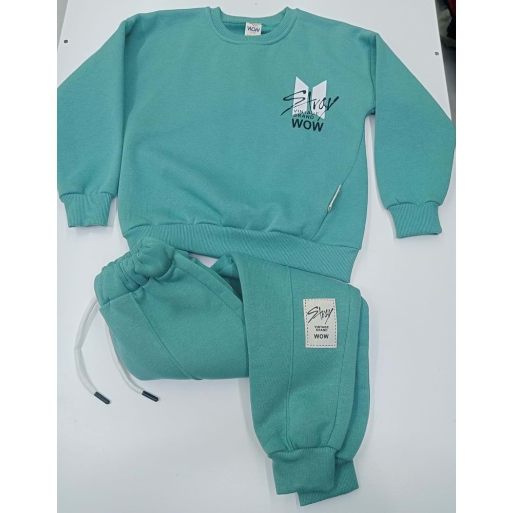 415421 Armalı Wow Baskılı Erkek Takım 5Y,6Y,7Y,8Y Erkek - TURKUAZ - 7-8 YAŞ