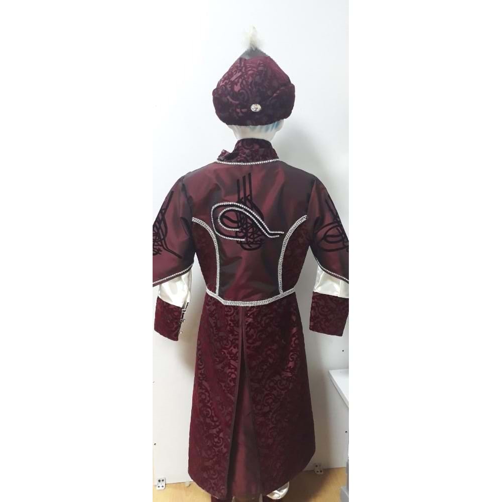 5-Kalamazi Tuğra Kaftan 5/12 Yaş - Bordo - 10-11 Yaş