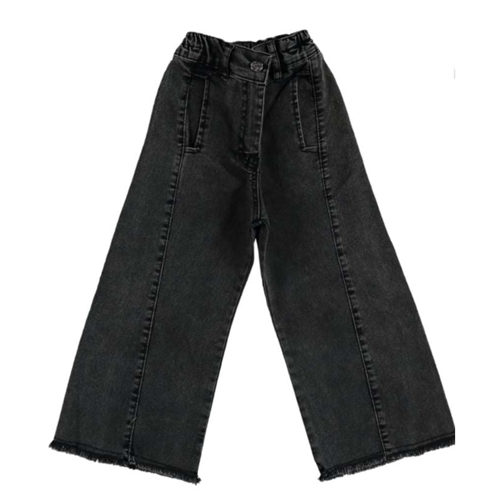 368912 Likralı Geniş Paça Black Kız Kot Pant 3/7Y - FÜME - 4-5 YAŞ