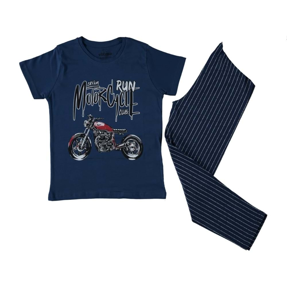 371804 Motorcycle Kısa Kol Pijama 4Y/6Y - LACİVERT - 4-5 YAŞ