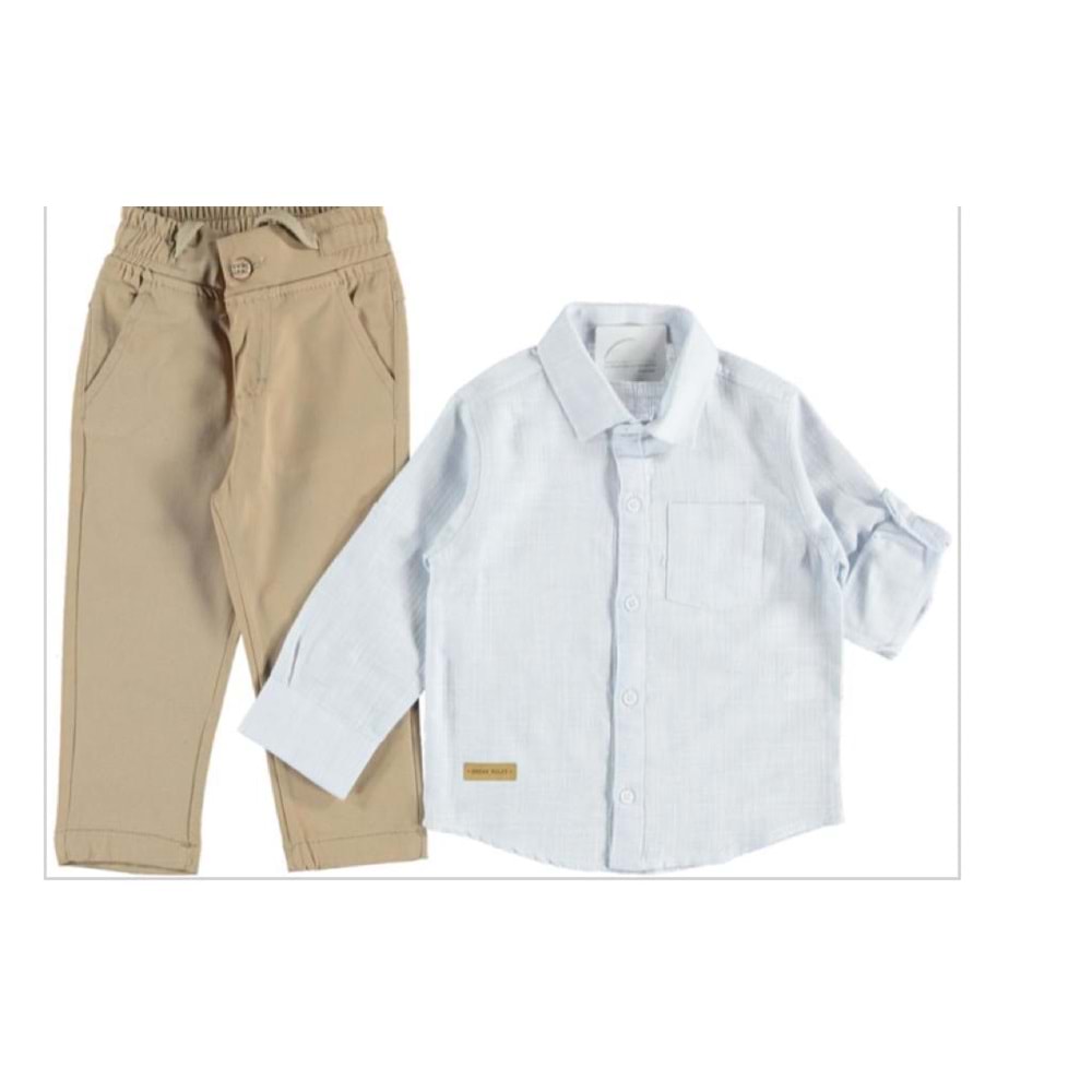 155235 BREAK ARMALI GÖMLEKLİ ERKEK TAKIM 2/5 YAŞ - AÇIK MAVİ - 1-2 YAŞ