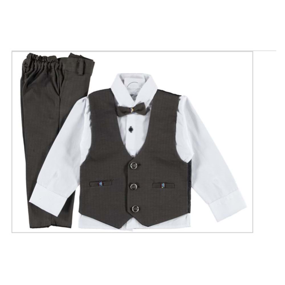 155554 YELEKLİ 3'LÜ ERKEK TAKIM 1/4 YAŞ - HAKİ - 2-3 YAŞ