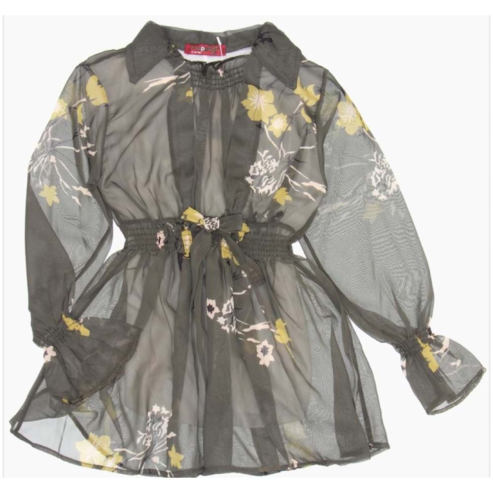 7137 13/16 YAS ONU GIPELI KIZ TUNIK - HAKİ - 14-15 YAŞ