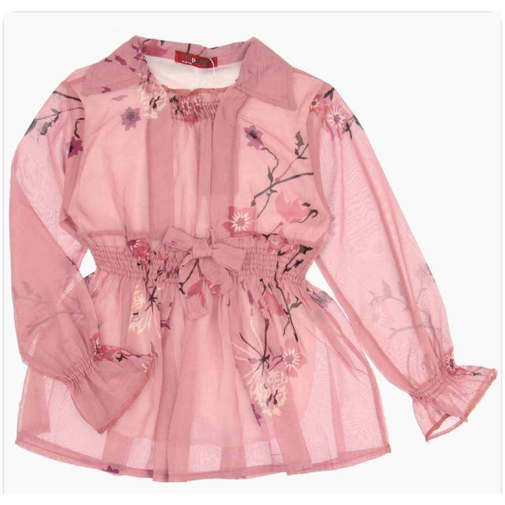 7137 13/16 YAS ONU GIPELI KIZ TUNIK - PEMBE - 12-13 YAŞ