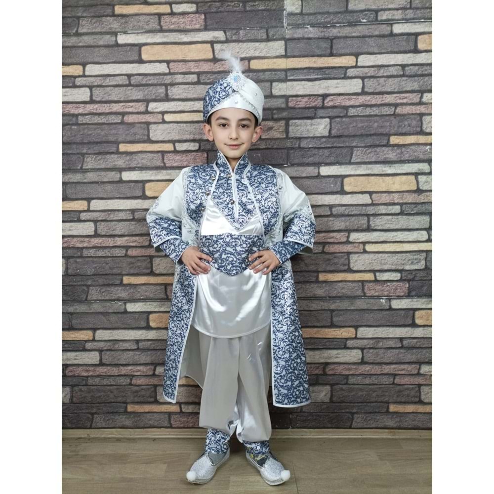 BEBE İŞLEMELİ KAFTAN TAKIMI 1/4 YAŞ - LACİVERT - 3-4 YAŞ