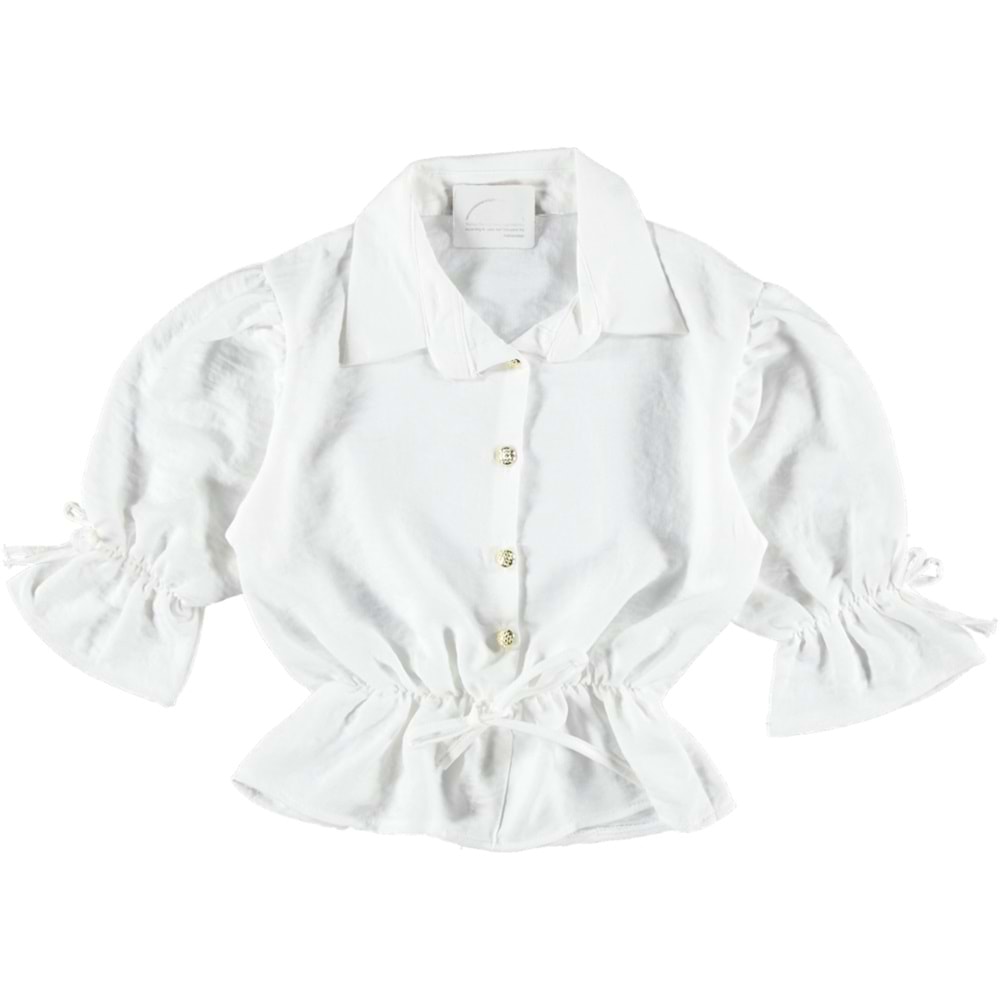 158020 KETEN MAYA KIZ GÖMLEK 13/16 YAŞ - BEYAZ - 14-15 YAŞ