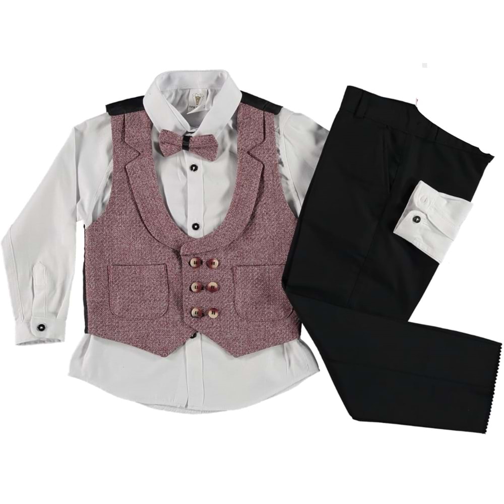 377191 Yelek Takım 9Y,10Y,11Y,12Y Erkek - BORDO - 10-11 YAŞ