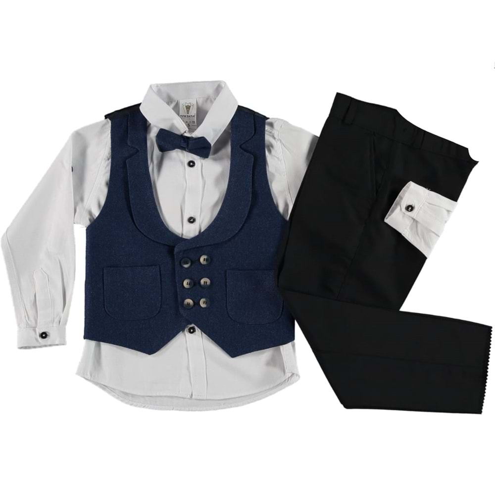 377191 Yelek Takım 9Y,10Y,11Y,12Y Erkek - MAVİ - 11-12 YAŞ