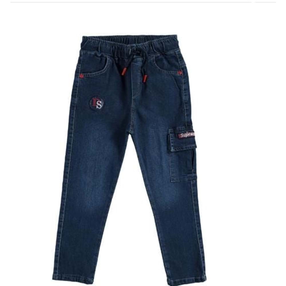 370605 Tek Kargo Cepli Erkek Pantolon 8Y,9Y,10Y,12Y,11Y - MAVİ - 9-10 YAŞ