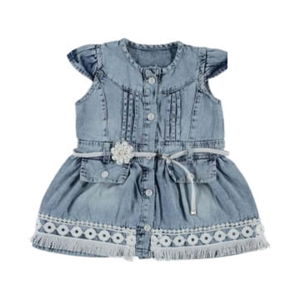 369241 Beyaz Dantelli Elbise 6Y,7Y,8Y,9Y