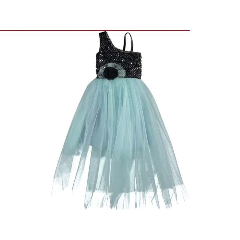 376281 Abiye Elbise 8Y,9Y,10Y,11Y,12Y - SU YEŞİLİ - 10-11 YAŞ