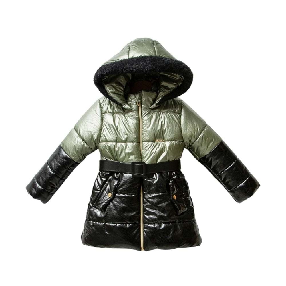 384985 Desenli Deri Garnili Micro Mont 7/10 YAŞ - YEŞİL - 7-8 YAŞ