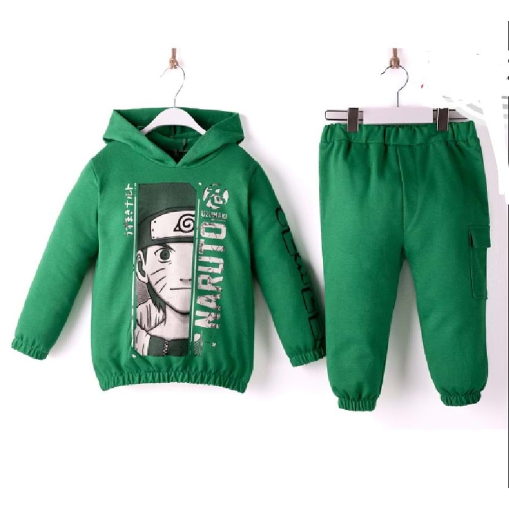 389624 NARUTA Anime 2’li Takım 5/8 YAŞ - YEŞİL - 5-6 YAŞ