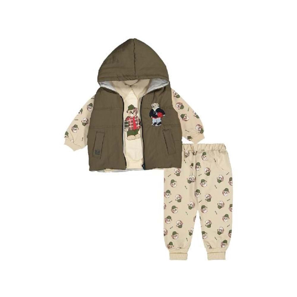 385810 TEDDY COOL TAKIM 12AY,18 AY,2 YAŞ - HAKİ - 1-2 YAŞ