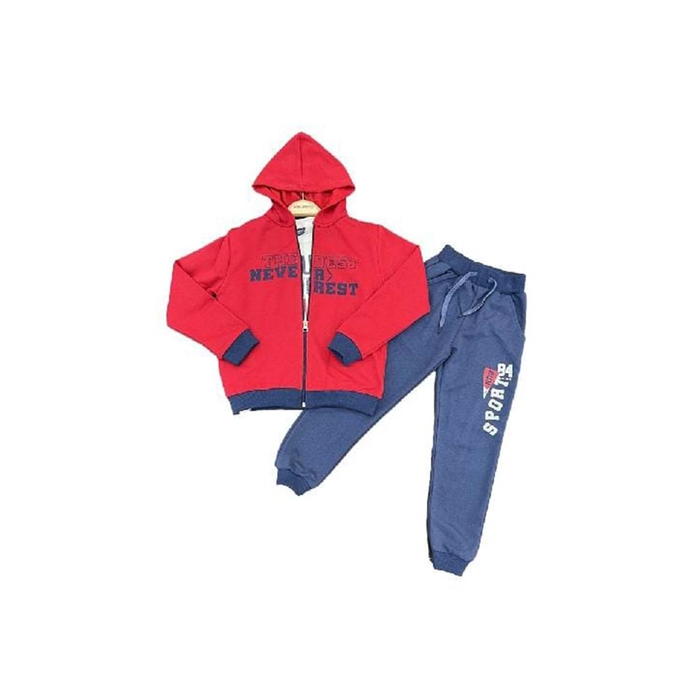 392469 NEVER BASKILI İKİ İPLİK 3 LÜ TAKIM 2/5 YAŞ - KIRMIZI - 4-5 YAŞ