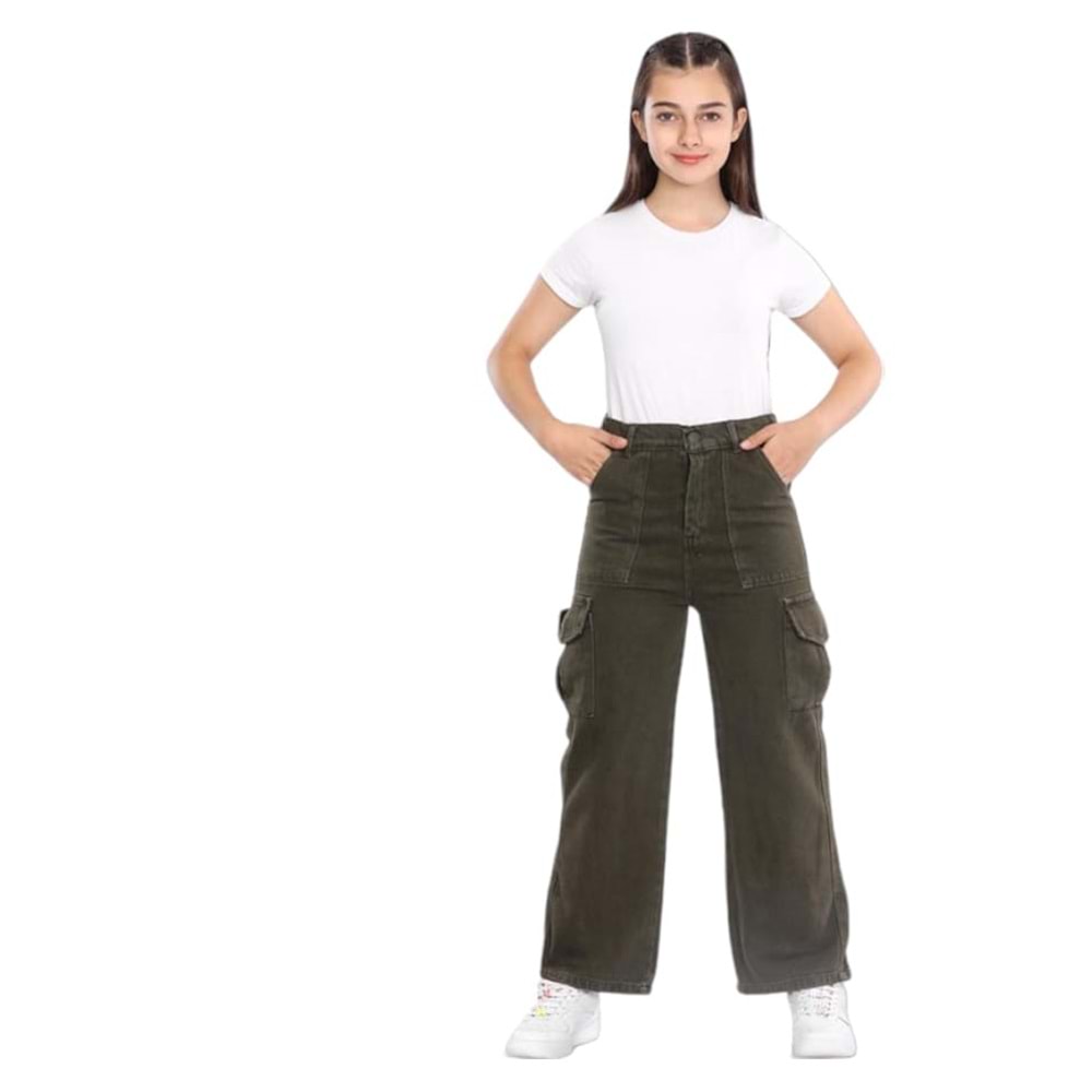 392098 Denim Pfd Yapışma Cep Çift Kargolu Renkli 6/10 y - KAHVE - 6-7 YAŞ