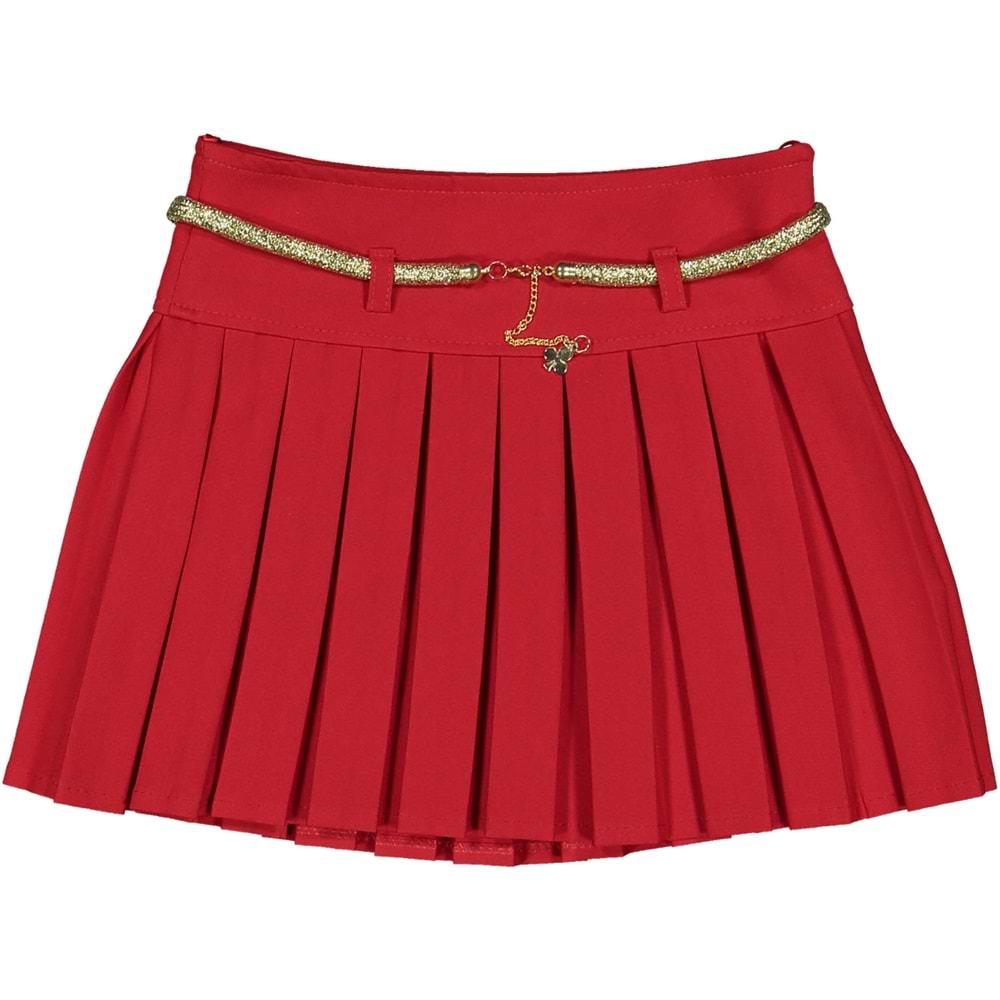 225574 KIZ 5/8 YAŞ PİLİSELİ ETEK - KIRMIZI - 7-8 YAŞ