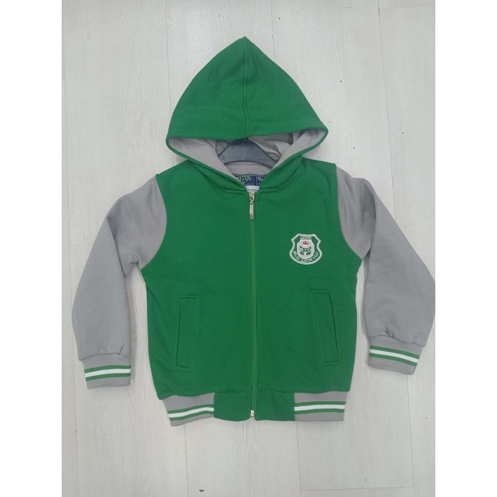 BİLGİ İLK KAPŞONLU SWEAT - YEŞİL - 13-14 YAŞ