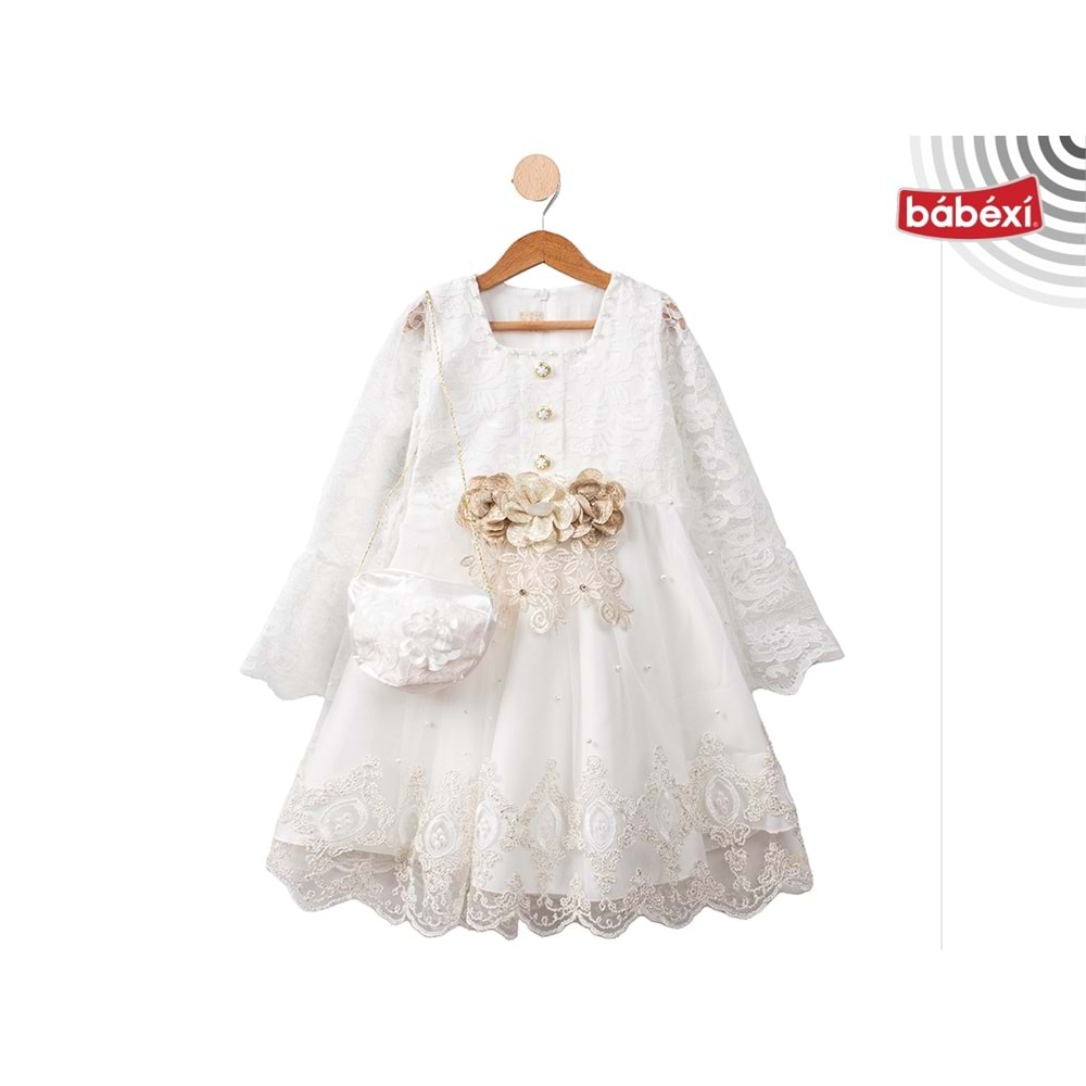 395088 Dantel Düğmeli 6Y,8Y,10Y - BEYAZ - 5-6 YAŞ