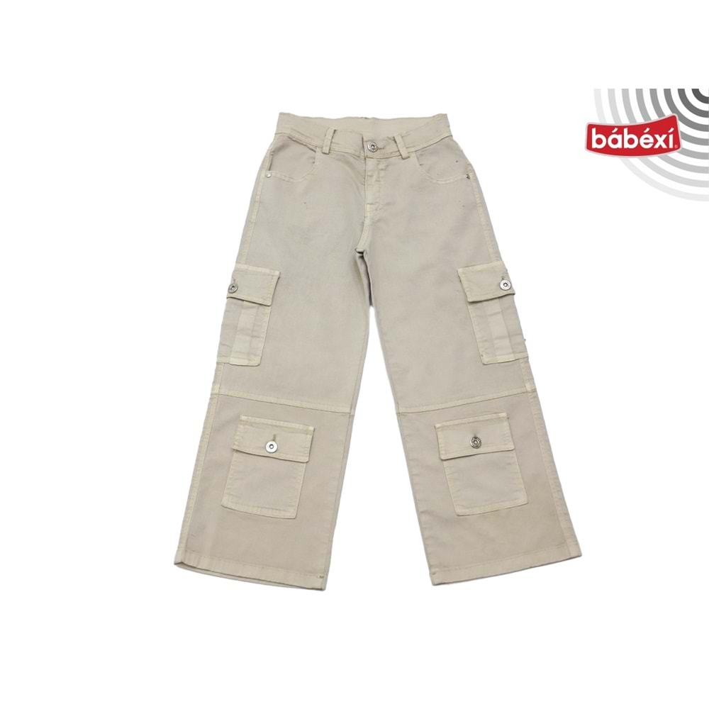396087 PİEFTİ KIZ PANTOLON 6Y,7Y,8Y,9Y,10Y - BEJ - 8-9 YAŞ