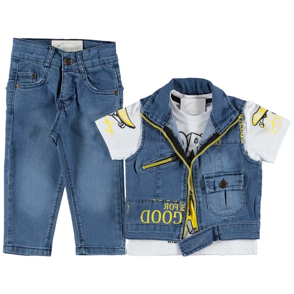 158281 KOT YELEKLİ ERKEK TAKIM 6/9 YAŞ - MAVİ - 5-6 YAŞ