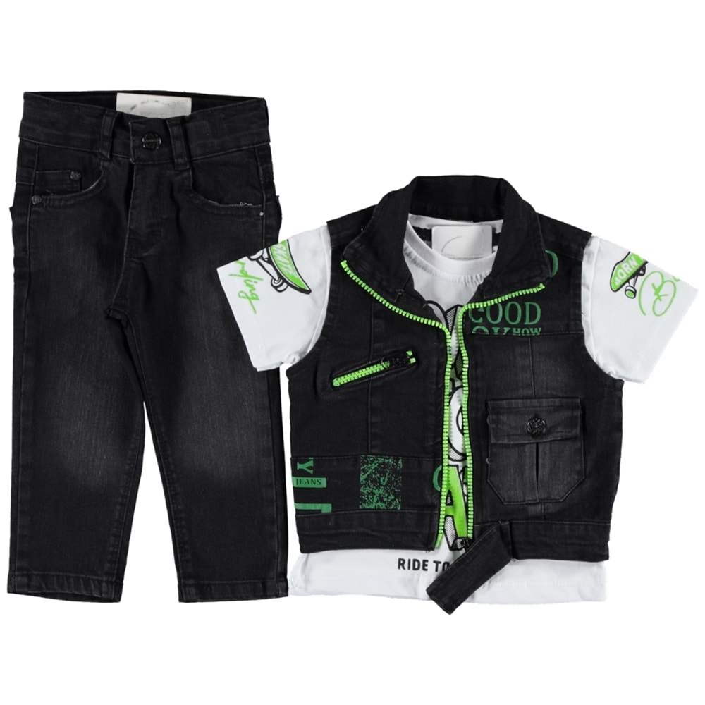 158281 KOT YELEKLİ ERKEK TAKIM 6/9 YAŞ - SİYAH - 5-6 YAŞ