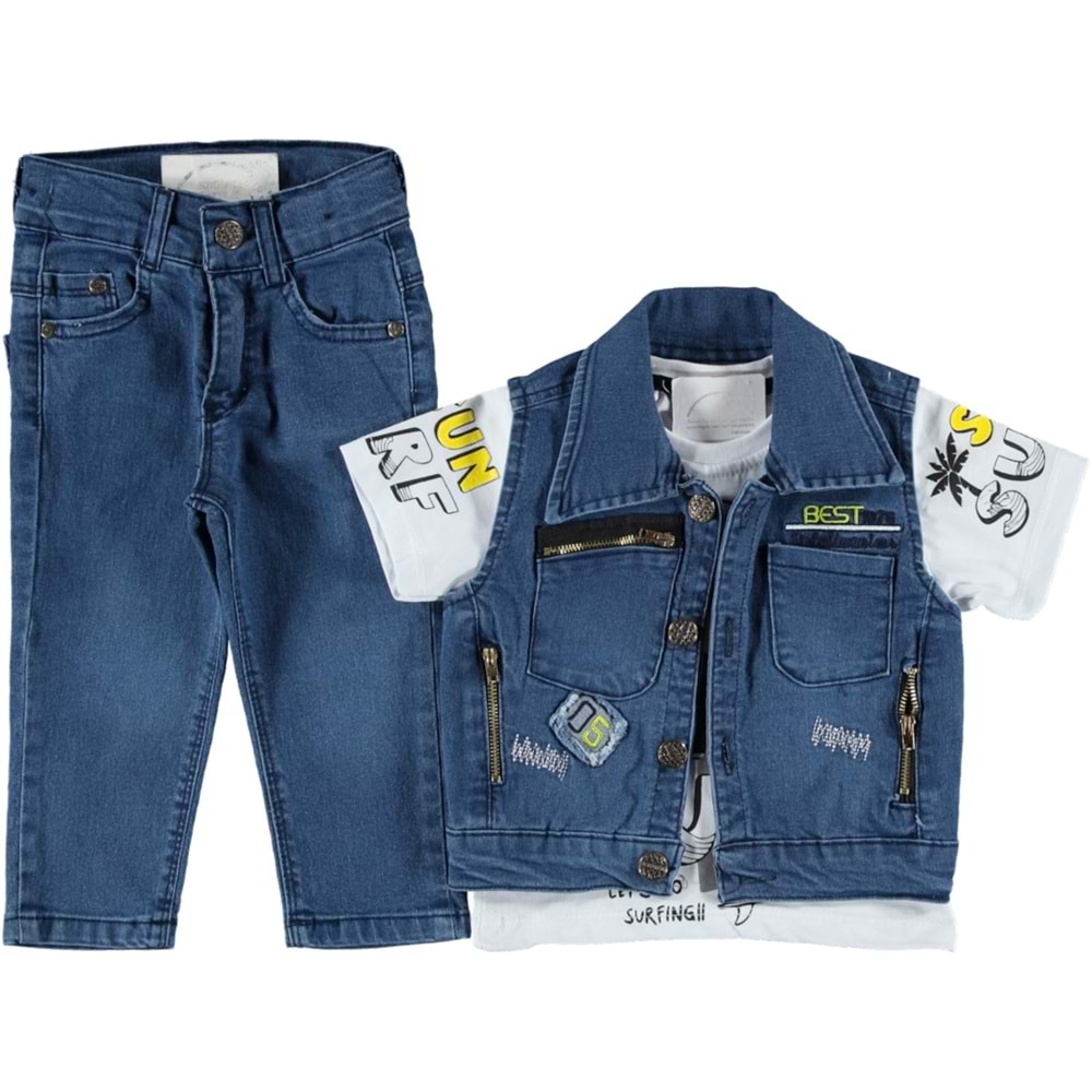 158426 KOT YELEKLİ ERKEK TAKIM 6/9 YAŞ - MAVİ - 8-9 YAŞ