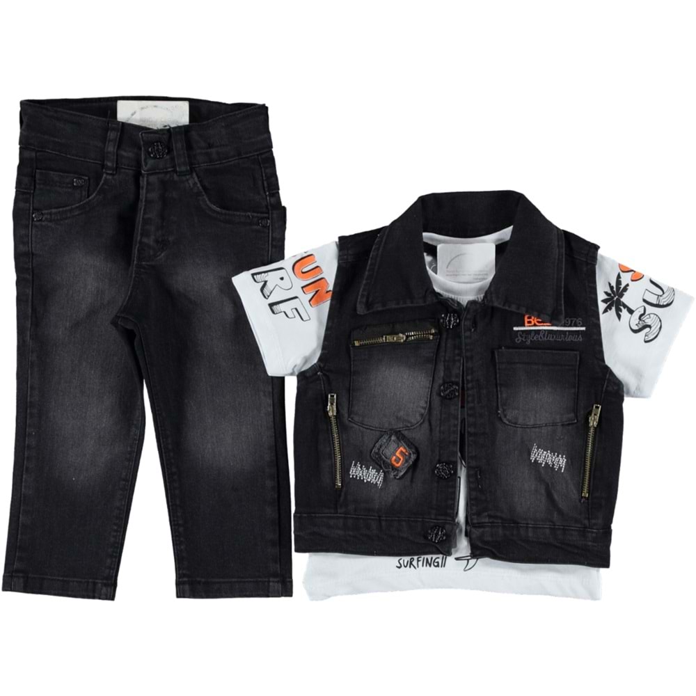 158426 KOT YELEKLİ ERKEK TAKIM 6/9 YAŞ - SİYAH - 6-7 YAŞ