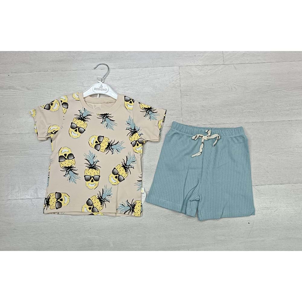 398019 ANANASLI 2Lİ TAKIM 2Y,3Y,4Y,5Y - AÇIK MAVİ - 4-5 YAŞ