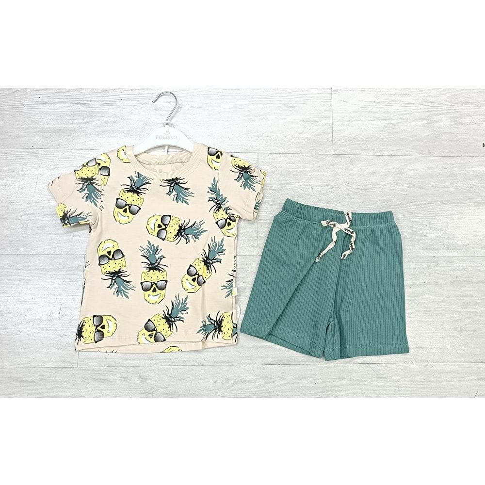 398019 ANANASLI 2Lİ TAKIM 2Y,3Y,4Y,5Y - HAKİ - 4-5 YAŞ