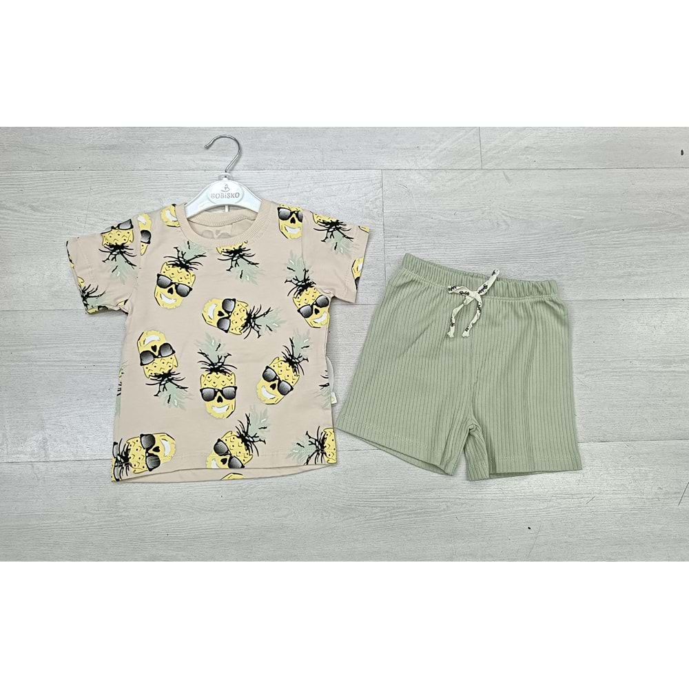 398019 ANANASLI 2Lİ TAKIM 2Y,3Y,4Y,5Y - SU YEŞİLİ - 2-3 YAŞ