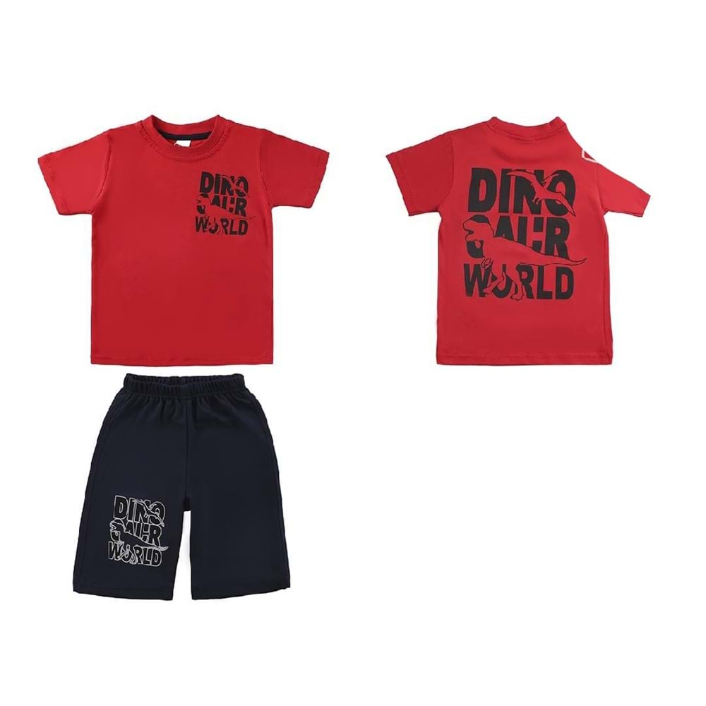 398041 Kaprili Takım 2Y,4Y,6Y,8Y - KIRMIZI - 1-2 YAŞ