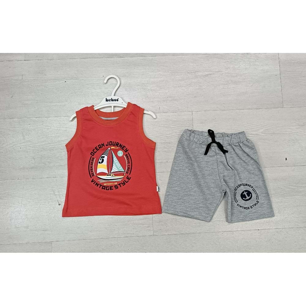 397419 YELKENLİ ATLET TAKIM 2Y,3Y,4Y,5Y - KIRMIZI - 2-3 YAŞ