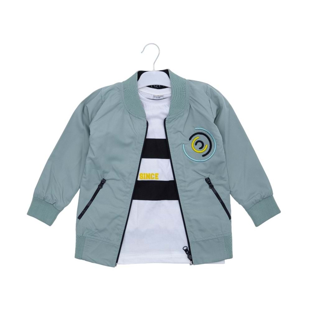 1111251861 5/8 YAŞ 1434 ÇİFT TARAFLİ MONT 2Lİ ERKEK TAKIM - SU YEŞİLİ - 4-5 YAŞ