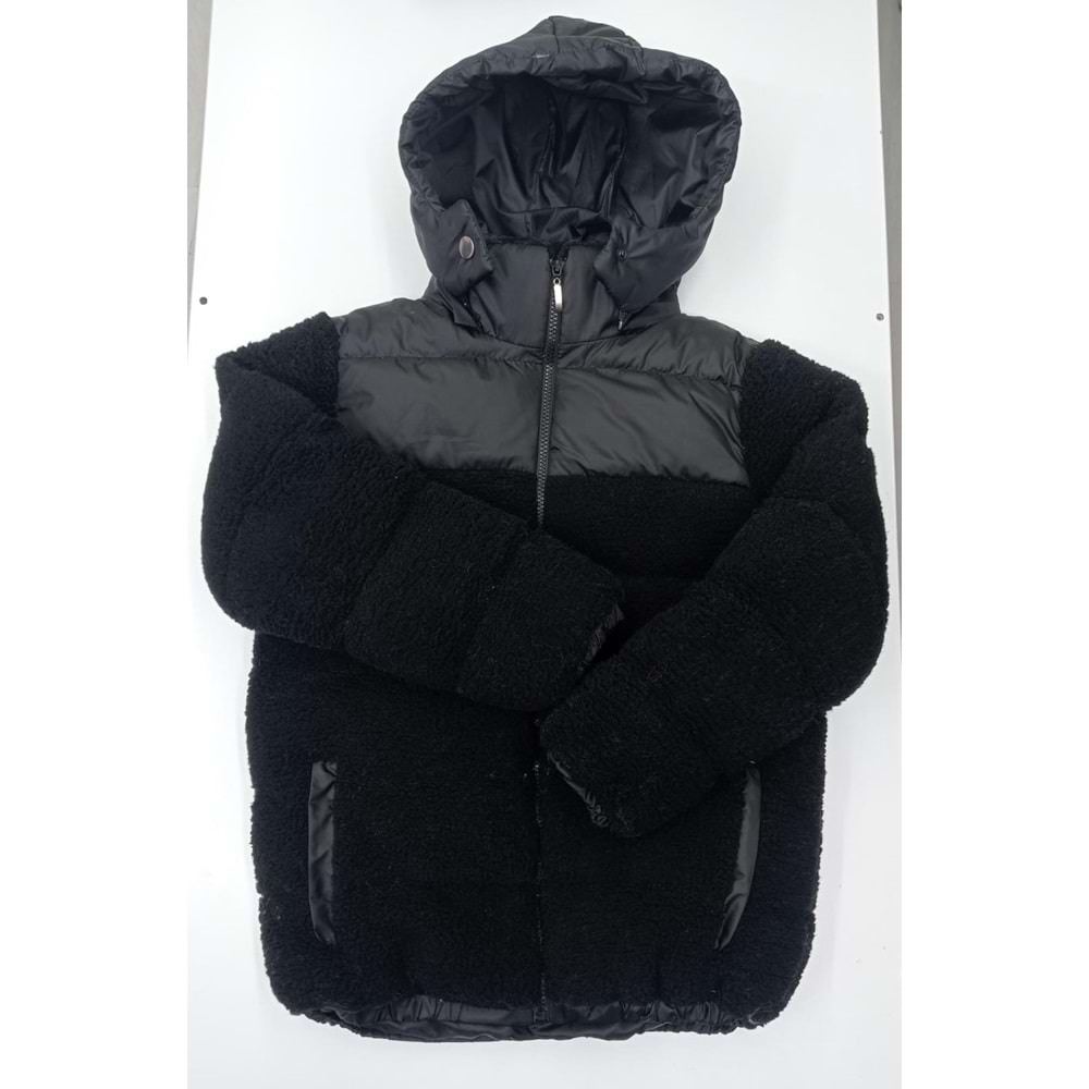 413418 Çocuk Mont 12/15 Yaş - SİYAH - 14-15 YAŞ