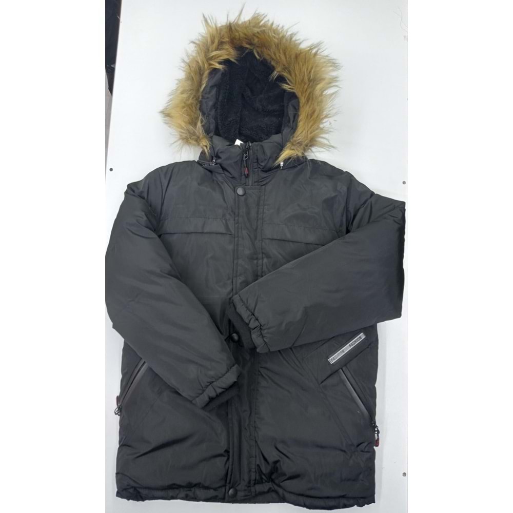 409103 Çocuk Mont 12/15 YAŞ - SİYAH - 13-14 YAŞ