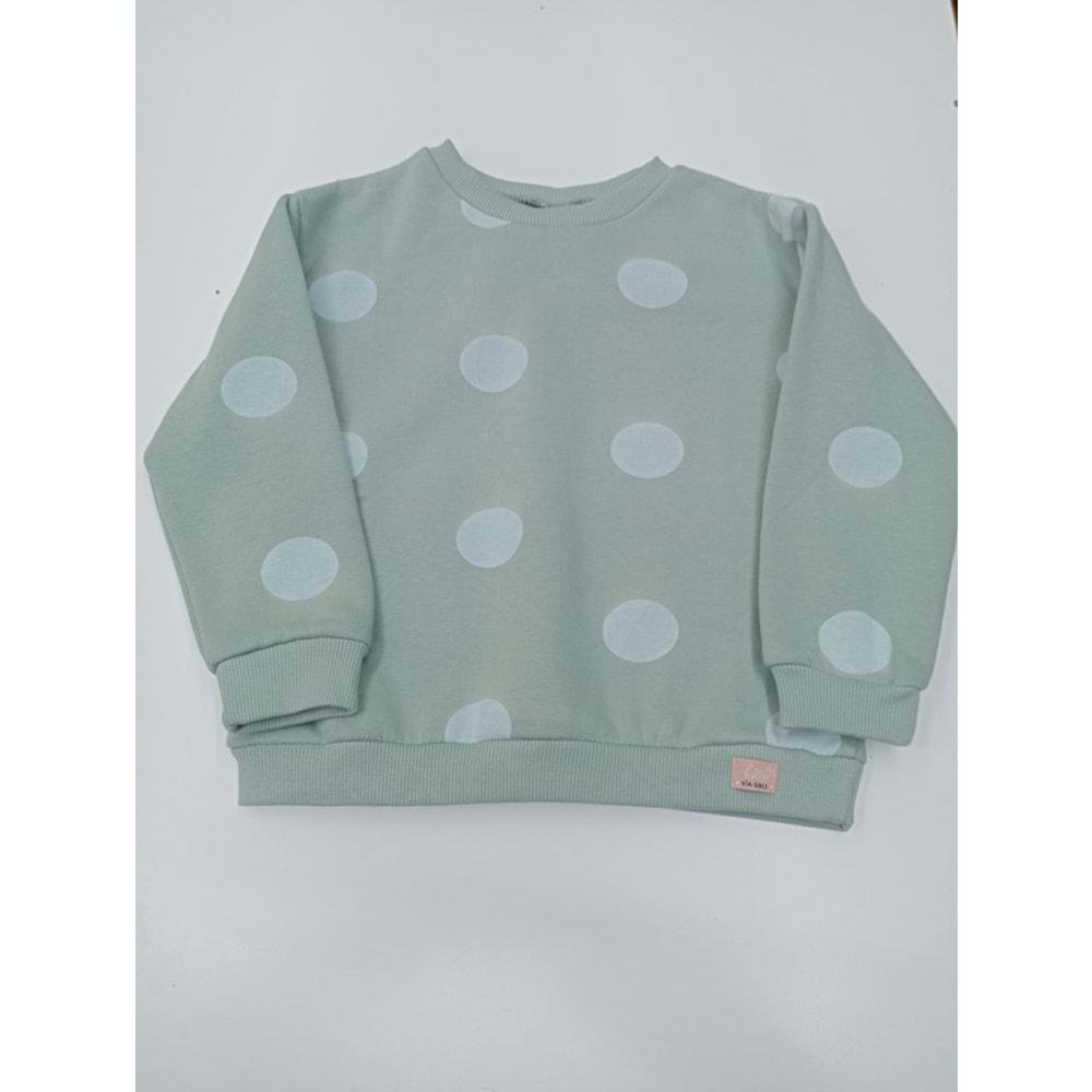413895 Desenli SWEAT 5Y,6Y,7Y,8Y Kız - TURKUAZ - 6-7 YAŞ