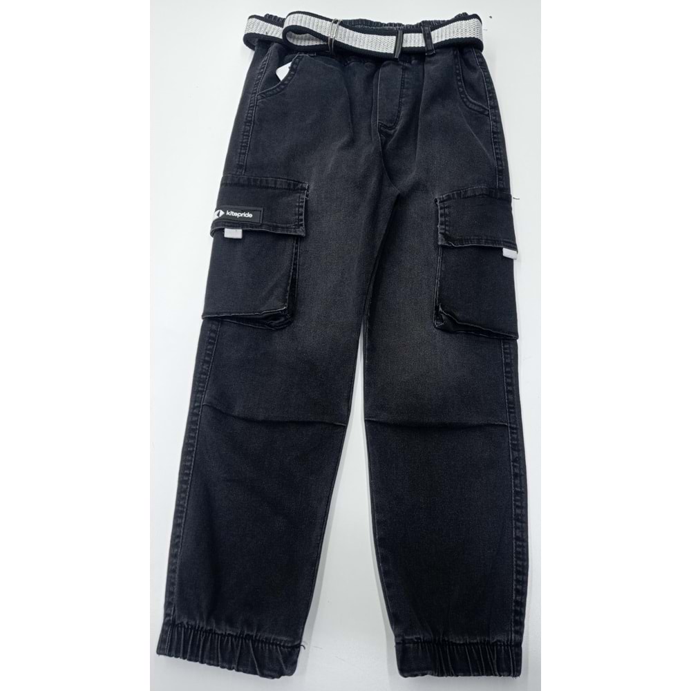 414900 Bel Paça Lastikli Çift Kargo Cepli Kemerli Erkek 8Y,9Y - FÜME - 10-11 YAŞ