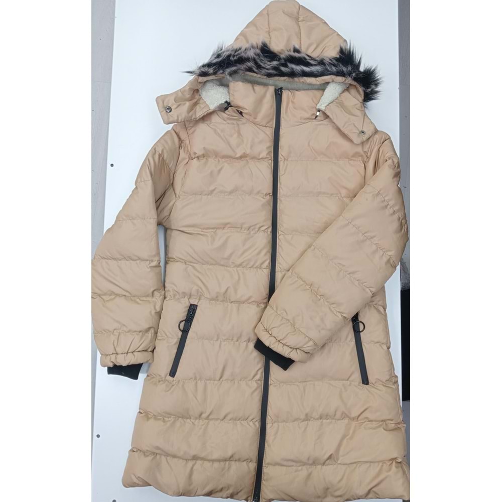 409147 jesija-Çocuk Mont 9Y,10Y,11Y,12Y Kız - KREM - 11-12 YAŞ