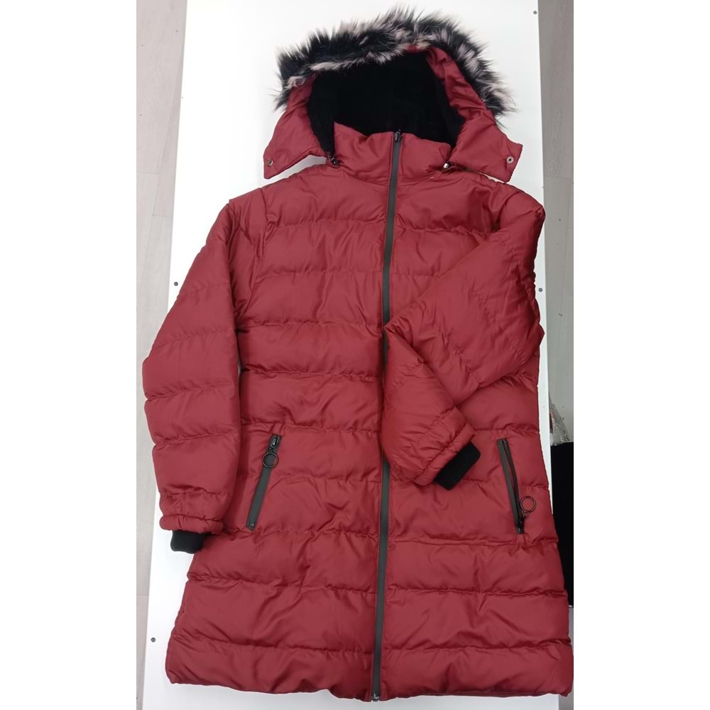 409148 jesija-Çocuk Mont 12Y,13Y,14Y,15Y Kız - BORDO - 13-14 YAŞ