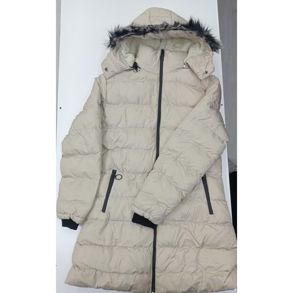 409148 jesija-Çocuk Mont 12Y,13Y,14Y,15Y Kız - KREM - 13-14 YAŞ