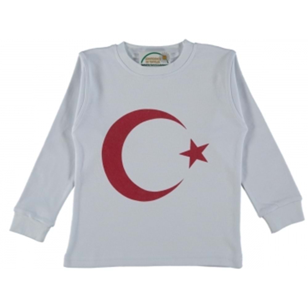 364767 AY YILDIZ BASKILI SWEAT 9/12 YAŞ - BEYAZ - 11-12 YAŞ