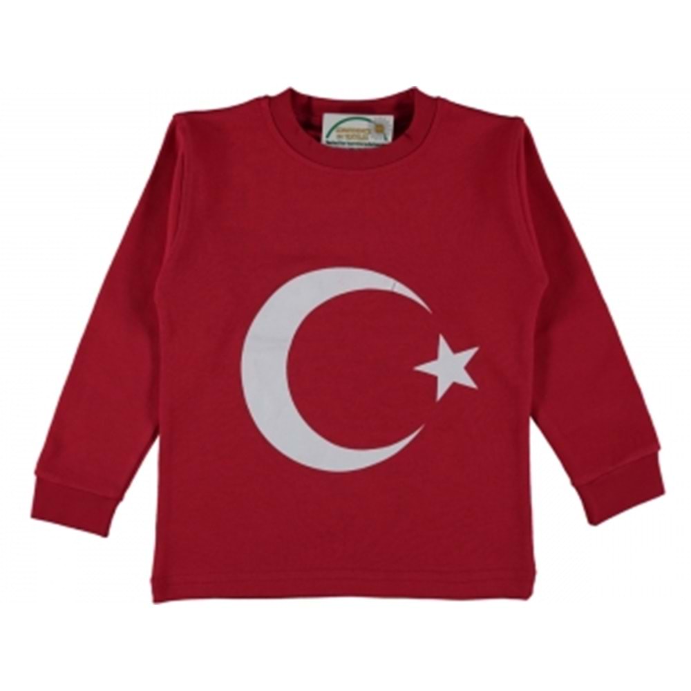 364767 AY YILDIZ BASKILI SWEAT 9/12 YAŞ - KIRMIZI - 11-12 YAŞ