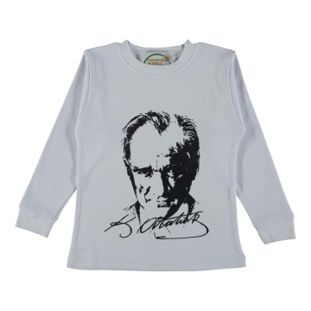 364760 ATATÜRK VE İMZA BASKILI SWEAT 5/8 YAŞ